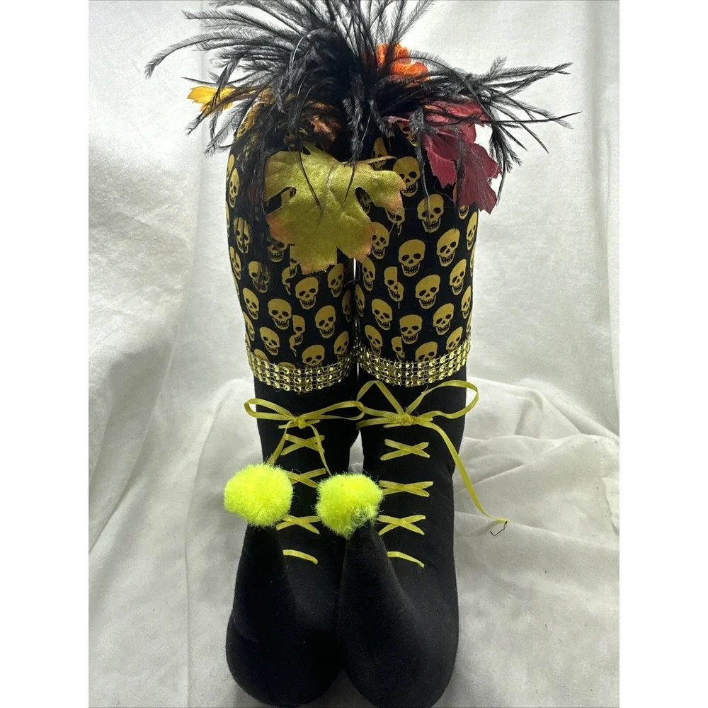 Hand Crafted WITCH‎ BOOTS✨ Shelf Sitter Halloween Fall Decor✨9